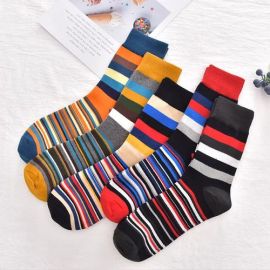 Stripe Luxury Mens Cotton Socks 5 Multipack