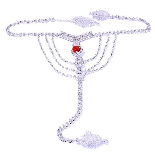 Women Crystal Tassel Underwear Thong Panties Jewelry