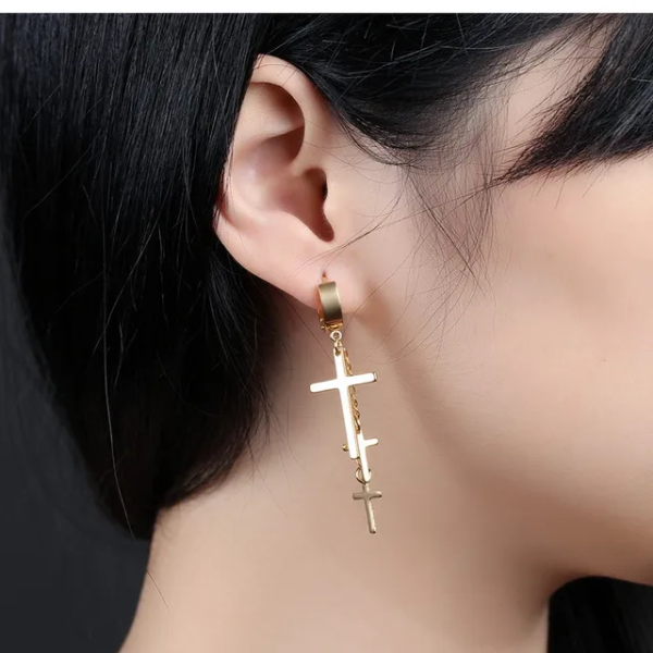 Cross Earrings Buckle