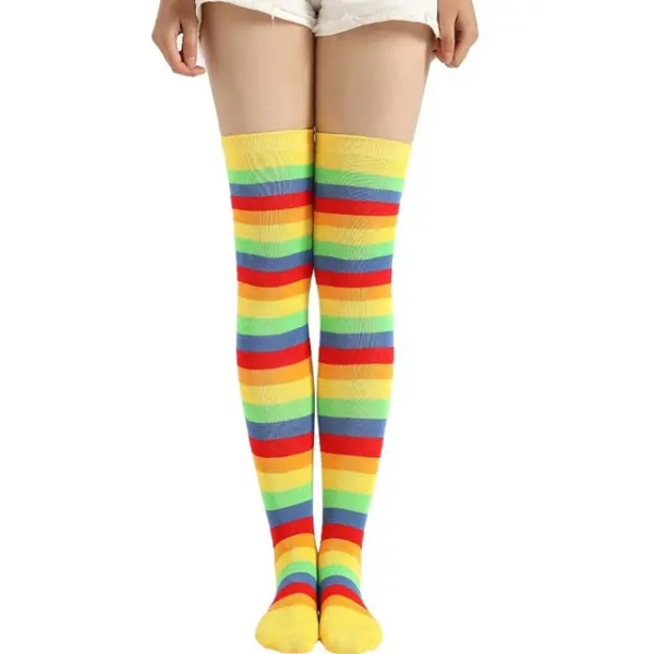 Over Knee Thigh High Rainbow Sock